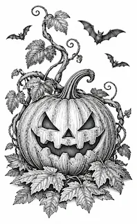 Halloween Pumpkin Bats