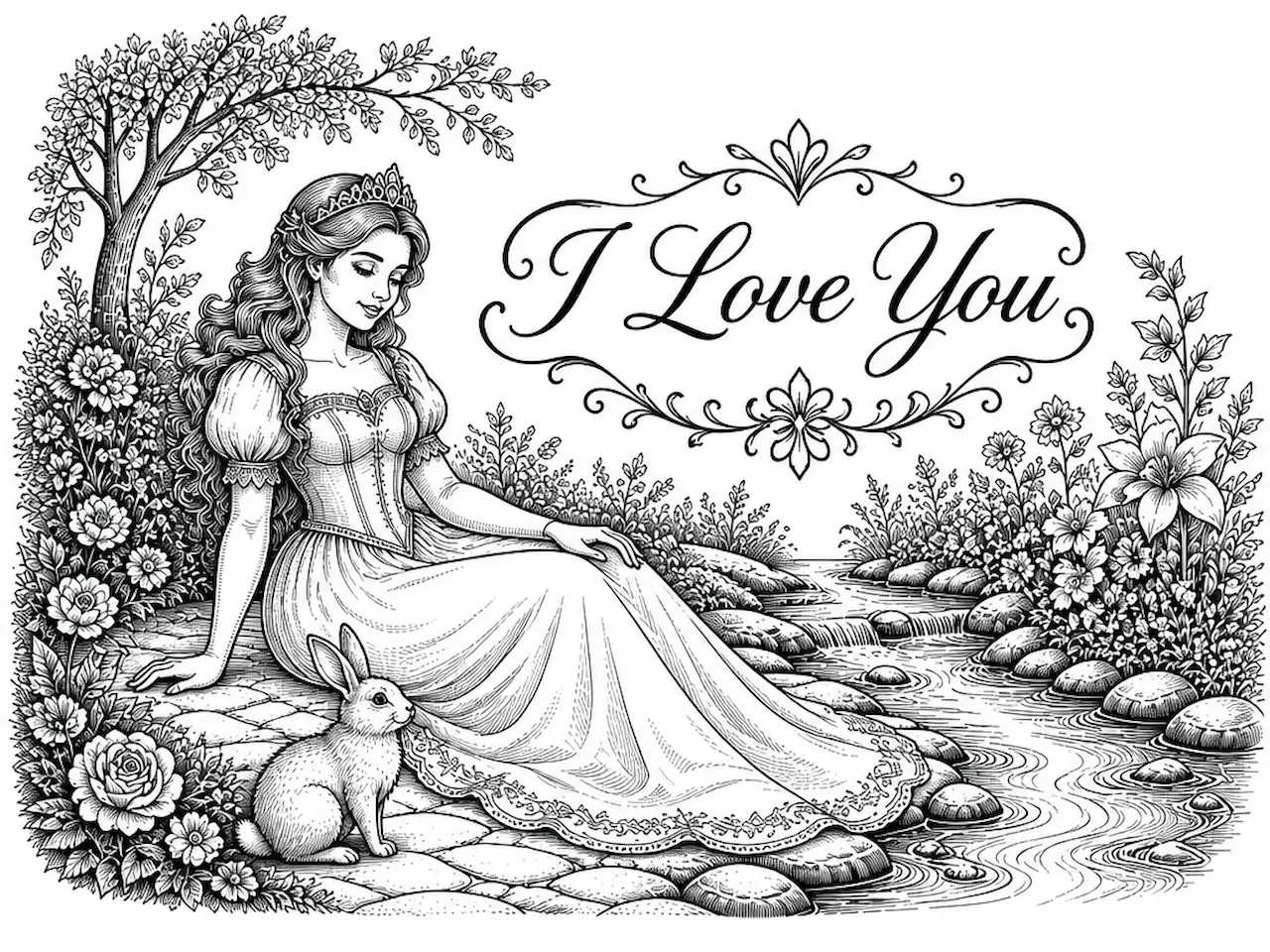 Laser cut and engrave I Love You Garden