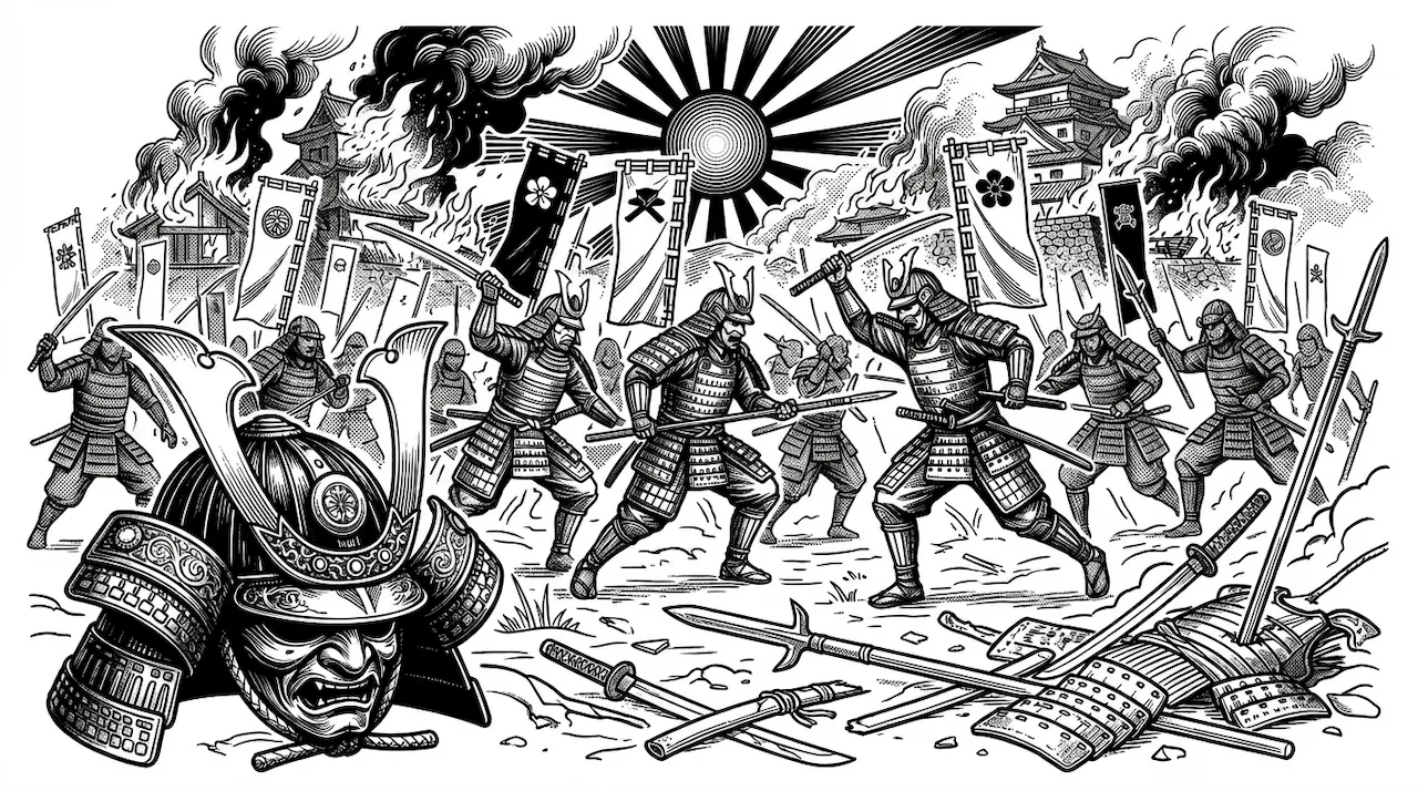 Laser cut and engrave Samurai Battle Scene for flasks