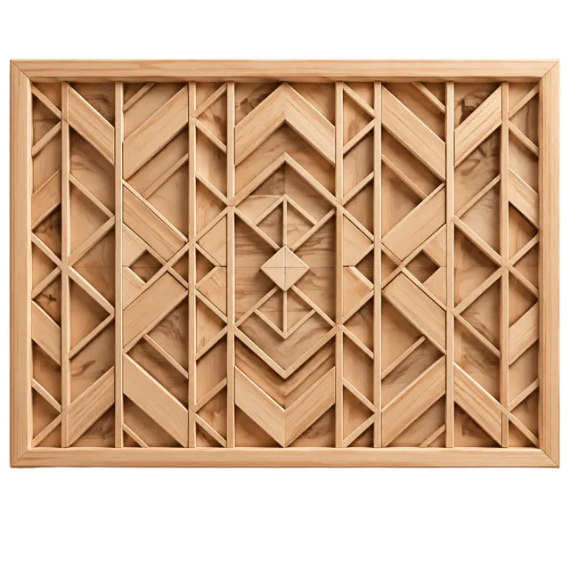 Geometric Wooden Wall Panel