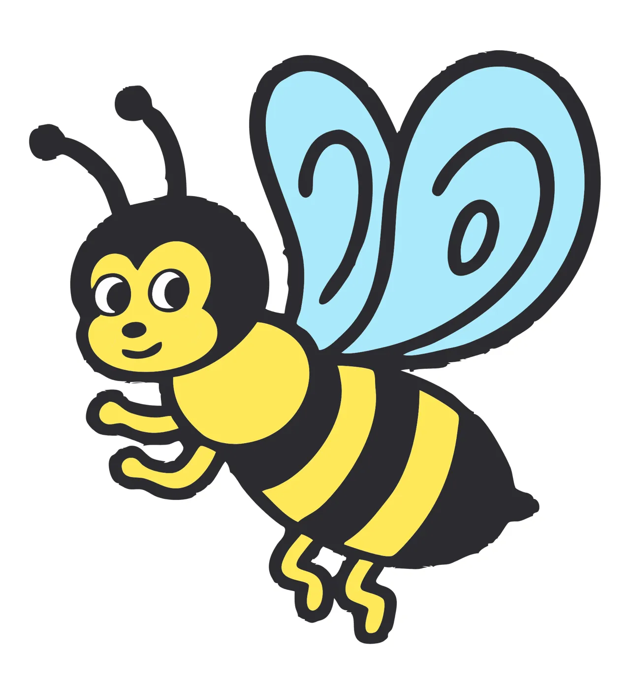 Laser cut and engrave Flying Cartoon Bee