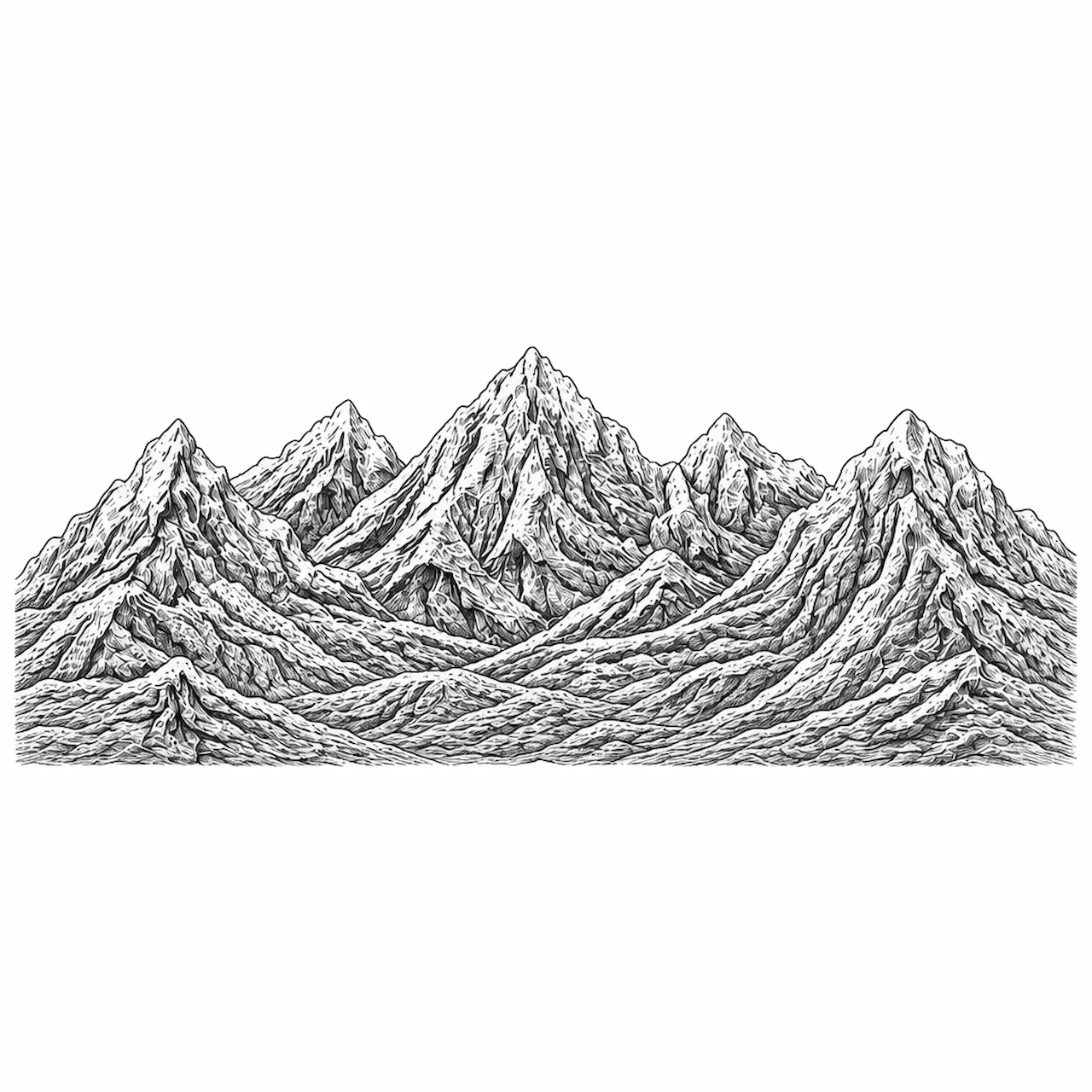 Laser cut and engrave Mountain Range
