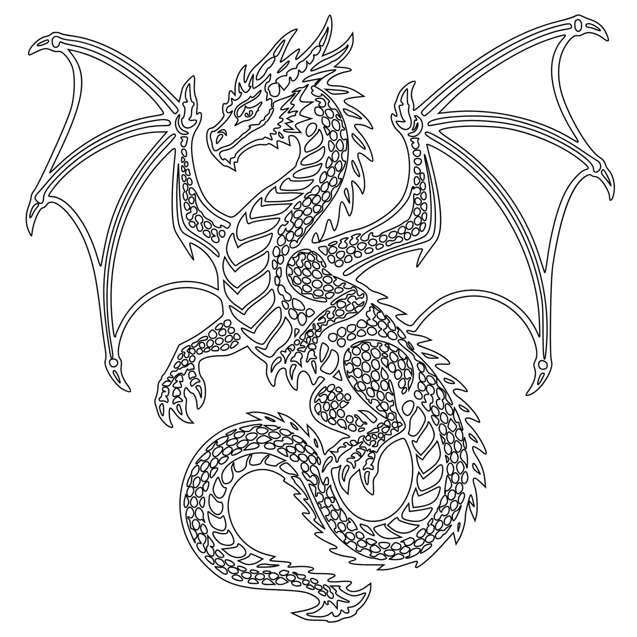 Laser cut and engrave Geflügelter Drache