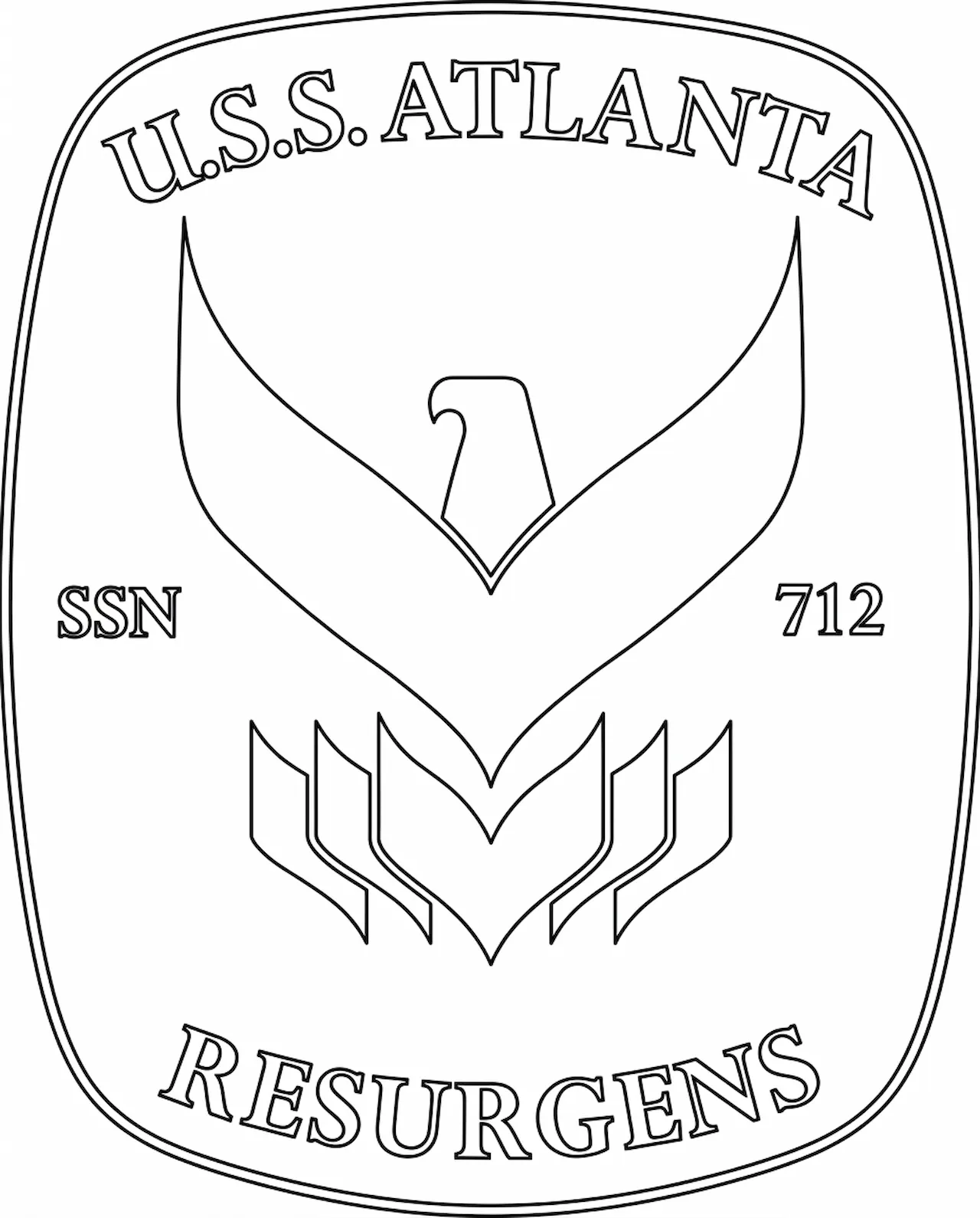 Laser cut and engrave U.S. Atlanta Resurgens Emblem