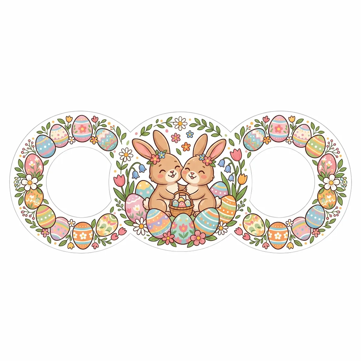 Laser cut and engrave Easter Bunny Triple Frame