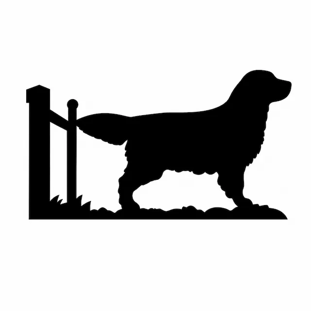Dog and Fence Silhouette
