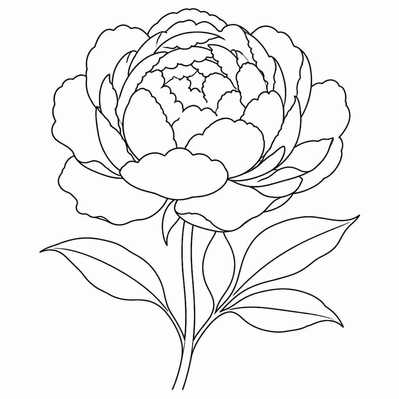 Laser cut and engrave Peony Clean Outline