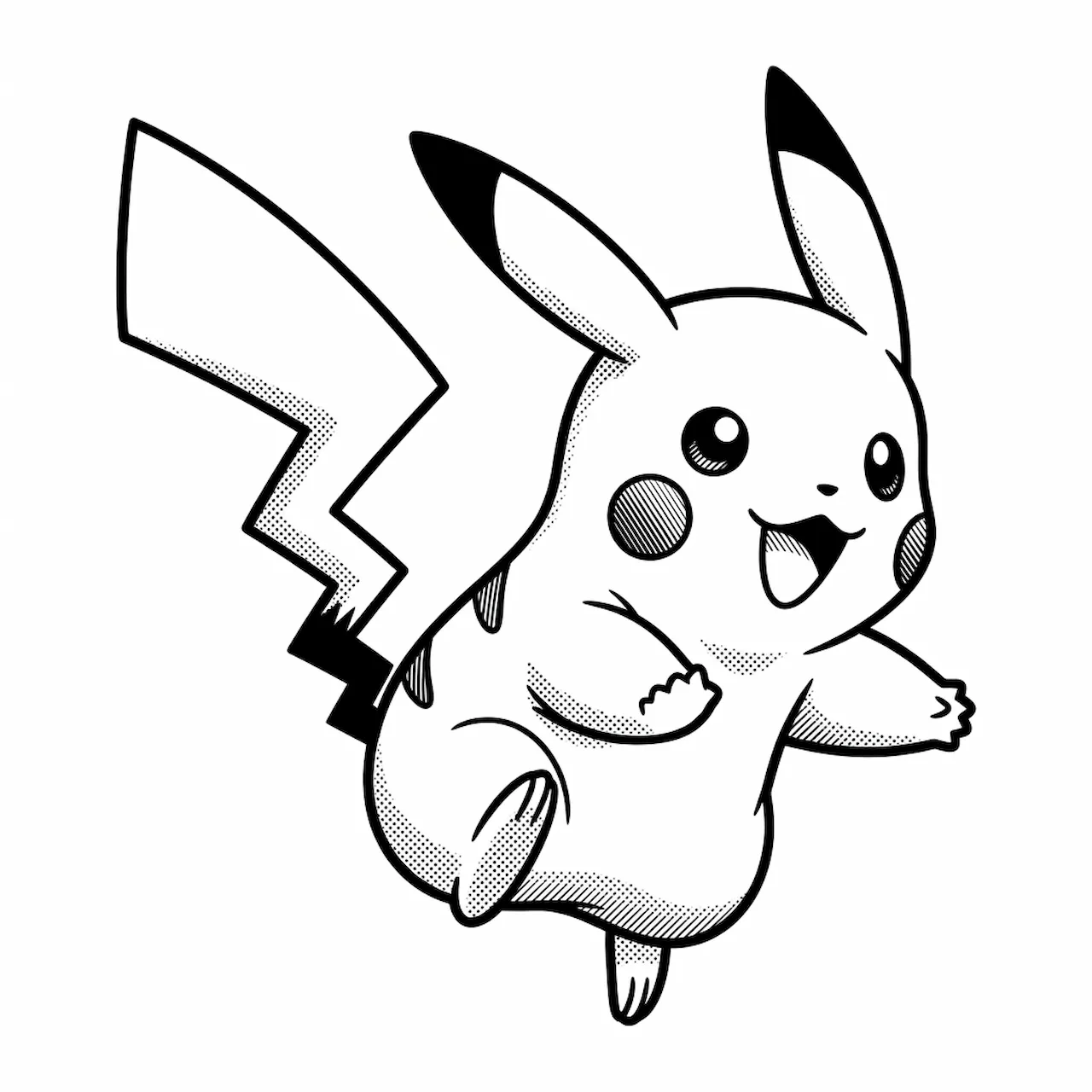 Laser cut and engrave Pikachu dinámico