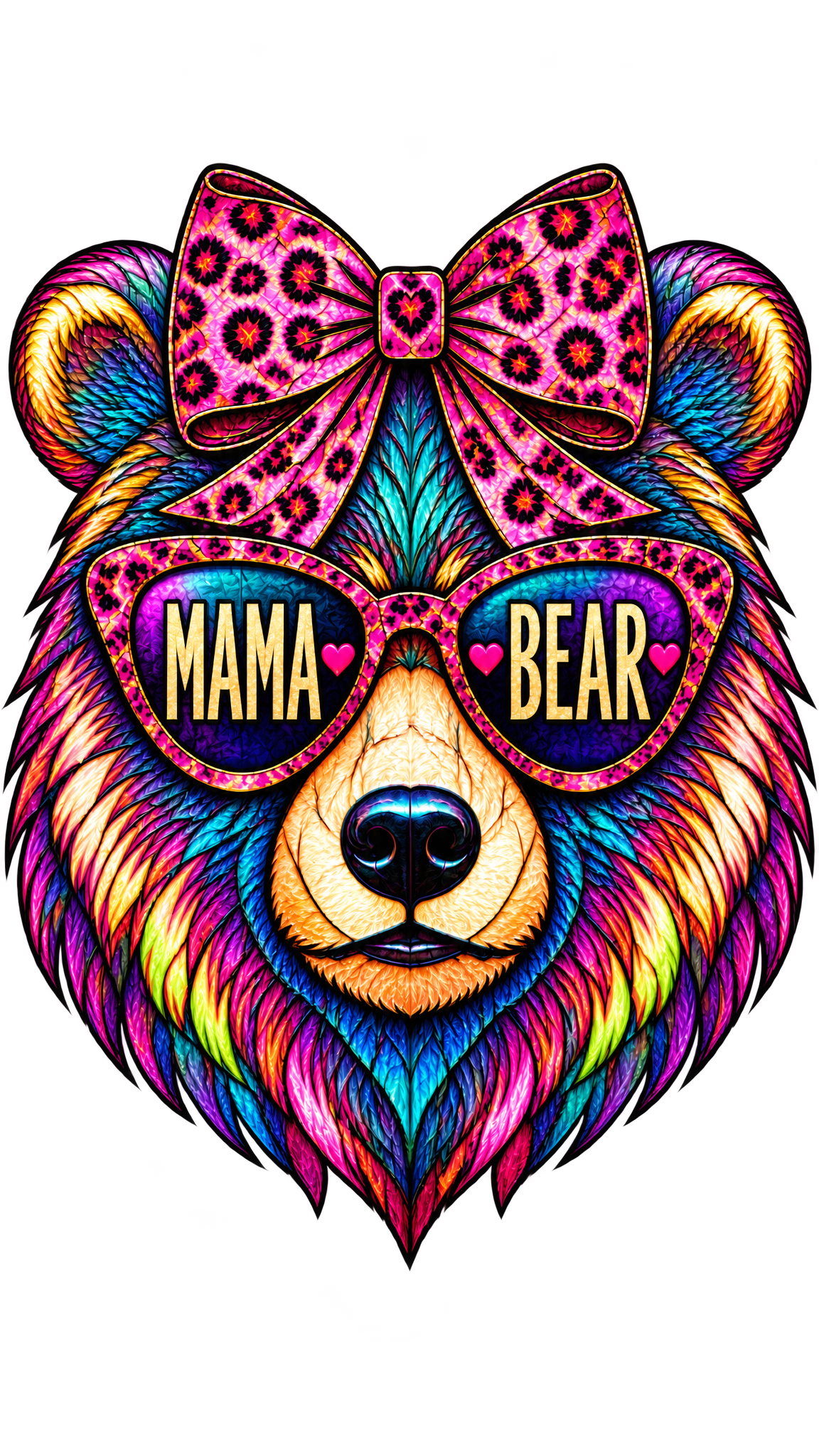 Transparent Raster Image Neon Mama Bear - Free png