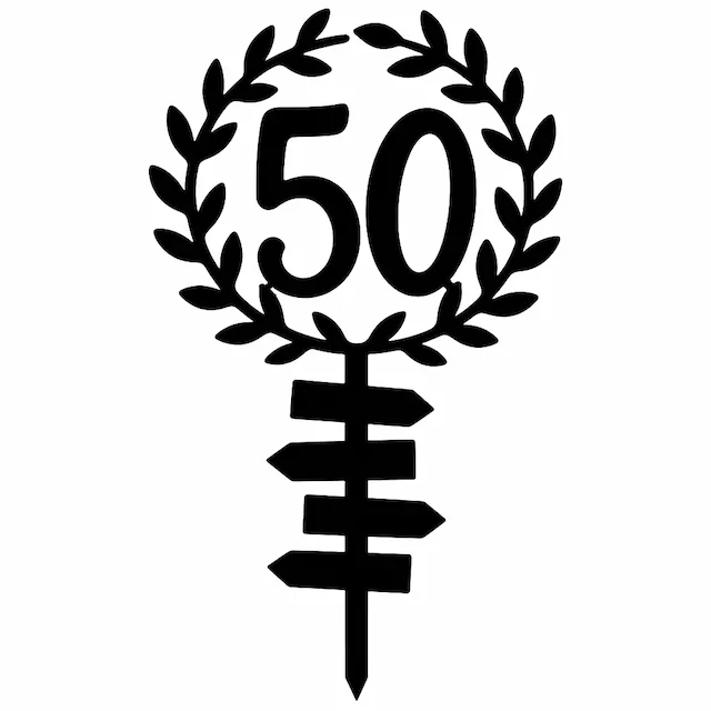 50 im Blätterkranz