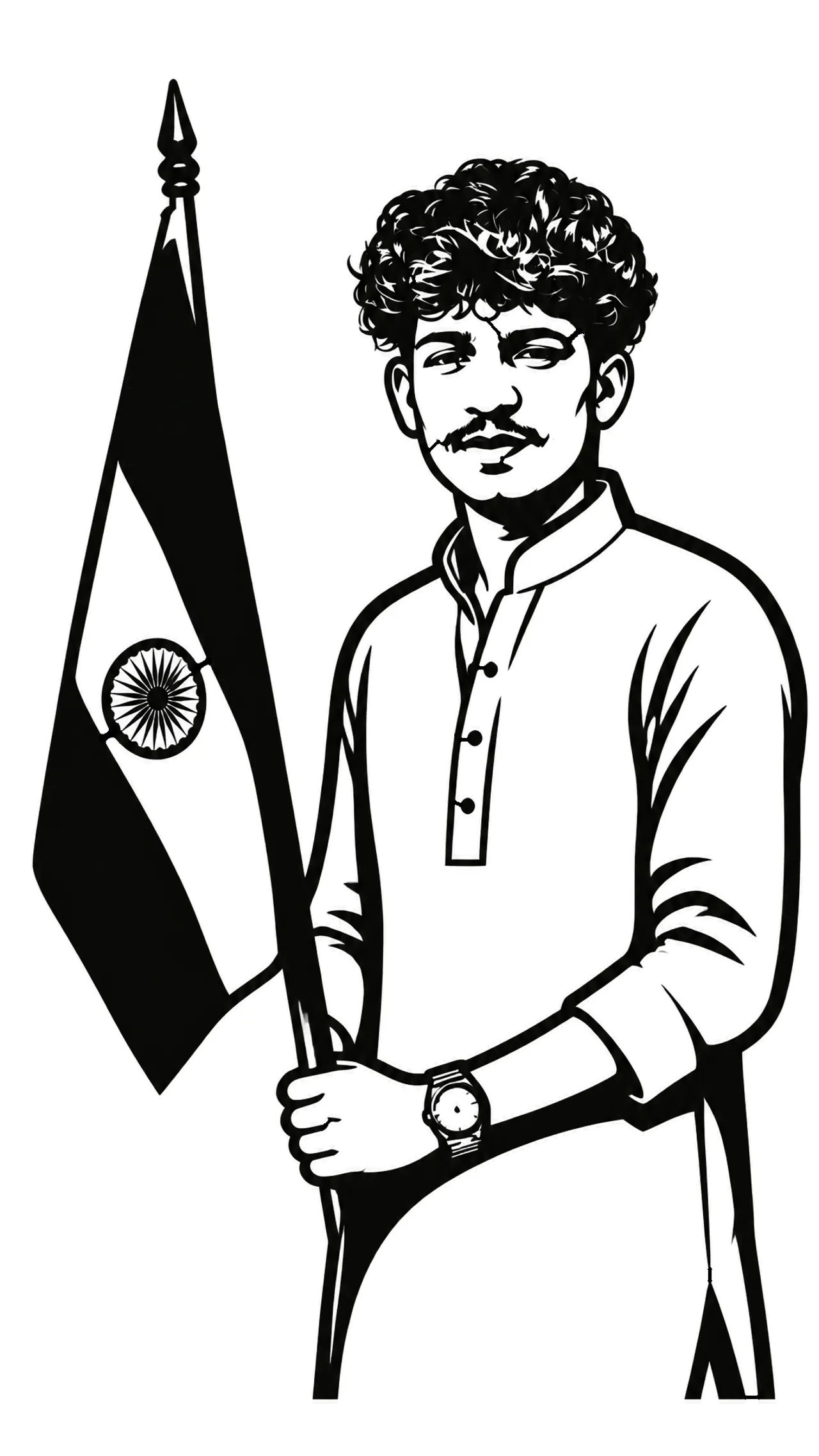 Laser cut and engrave Flag-Bearing Portrait