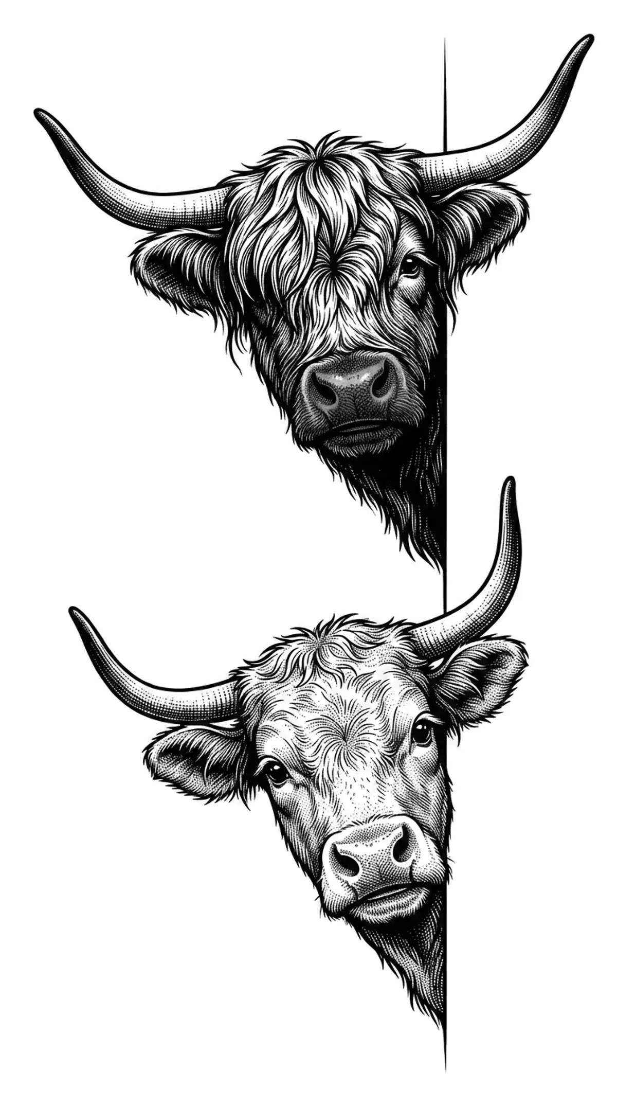 Laser cut and engrave Highland Cattle Portraits