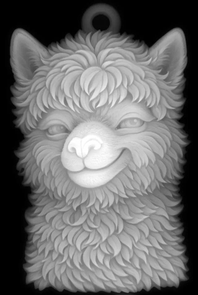 Sly alpaca relief with keychain holder