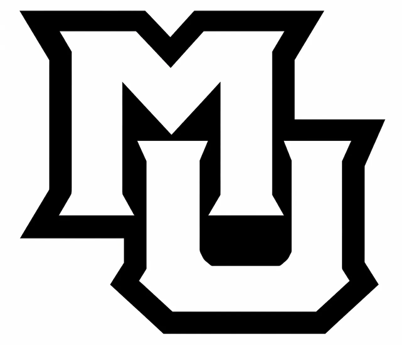 Laser cut and engrave MU monogram
