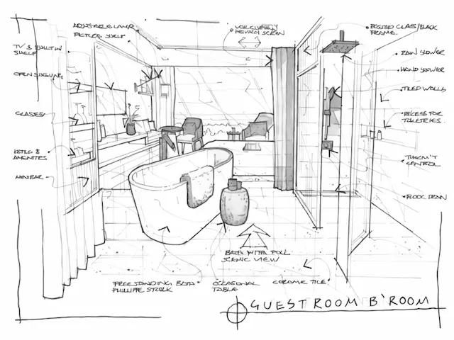 Guestroom Bathroom Sketch