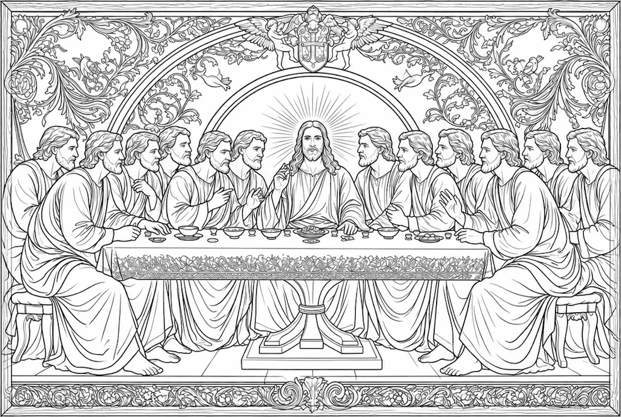 Laser cut and engrave Last Supper Ornate Frame