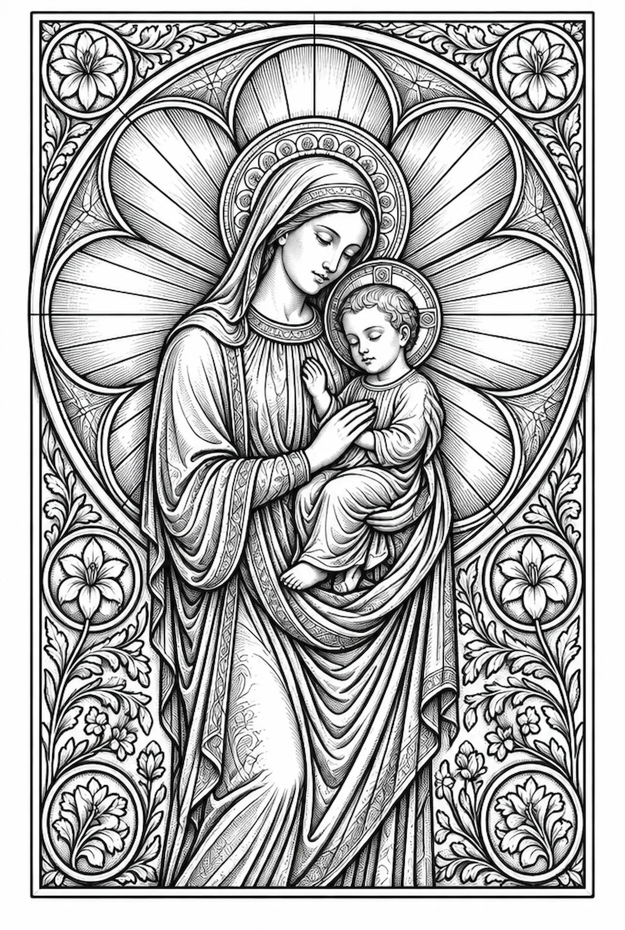 Laser cut and engrave Madonna And Child