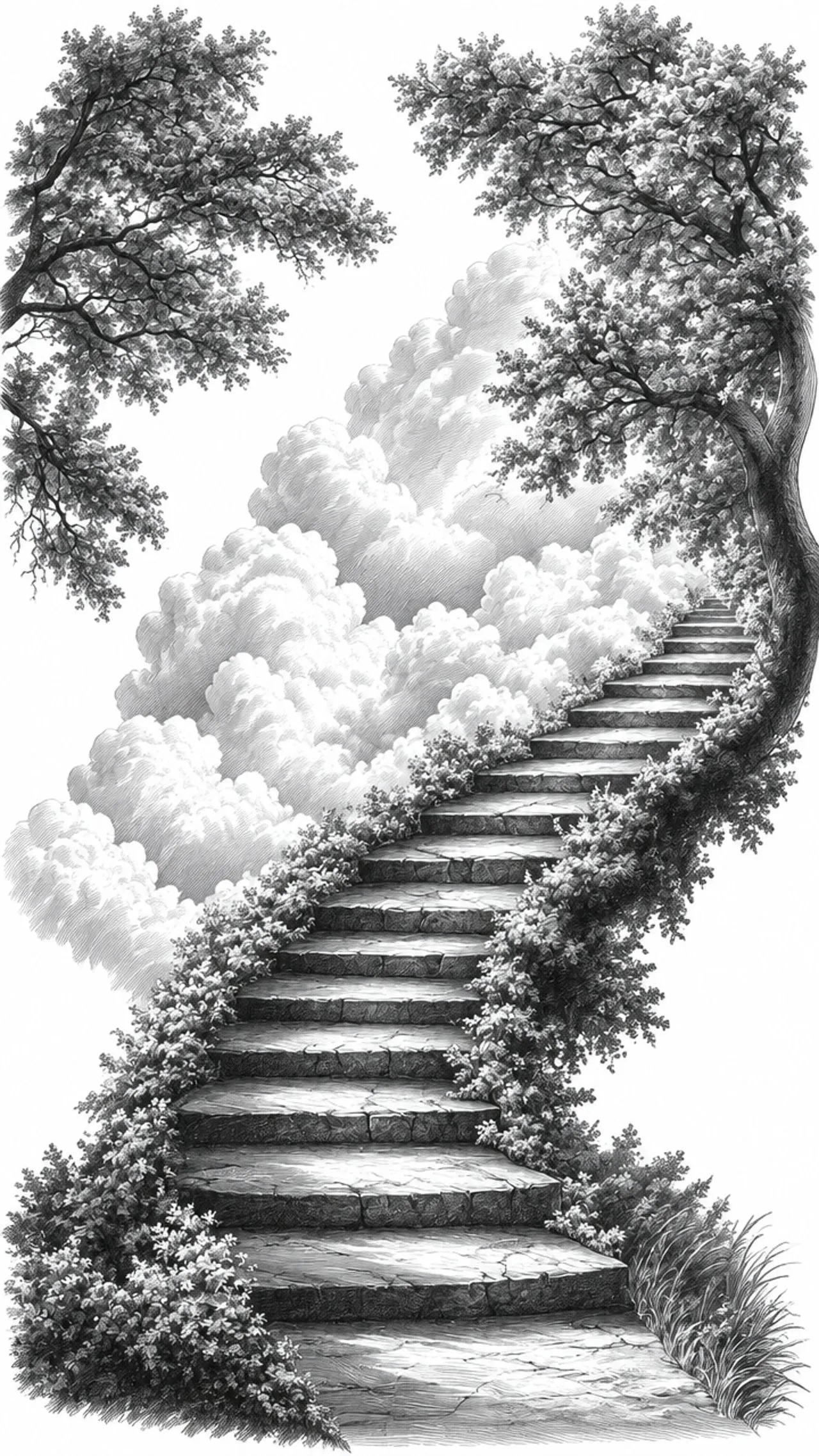 Laser cut and engrave Cloud Garden Stairway