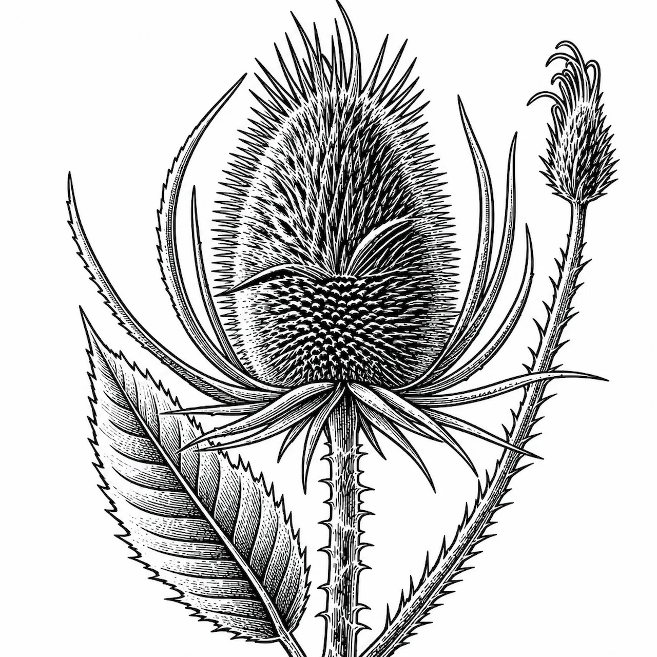 Laser cut and engrave Thistle Botanical Engraving