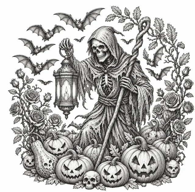Grim Reaper Halloween Garden