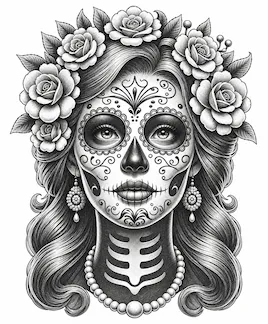 Sugar Skull Flower Portrait