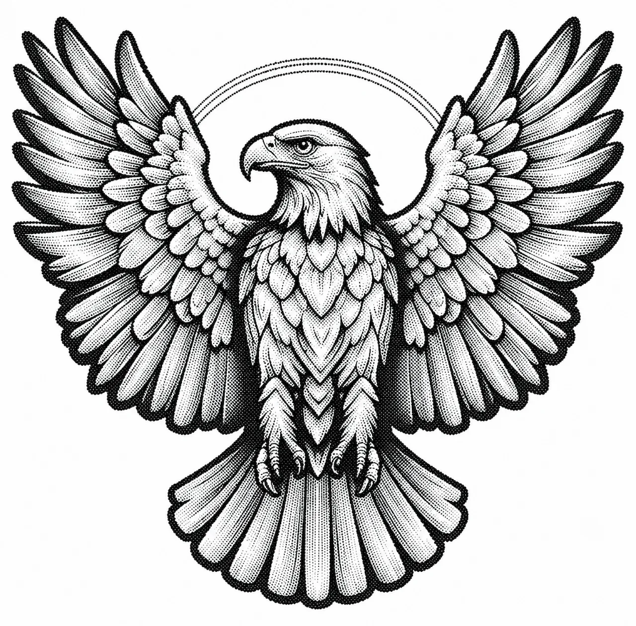 Laser cut and engrave Halftone Eagle