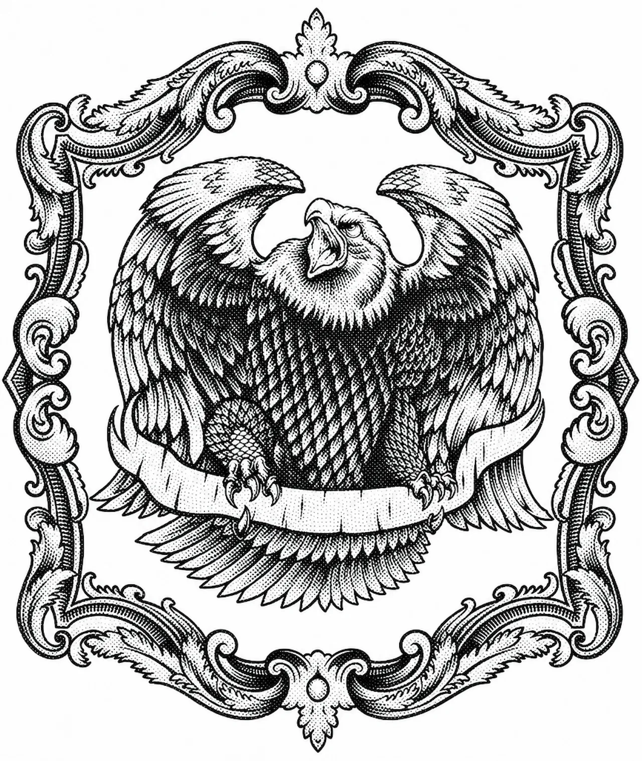 Laser cut and engrave Eagle Ornamental Frame