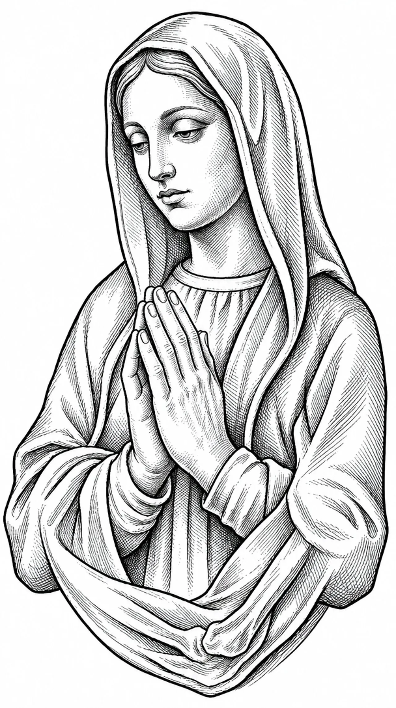 Laser cut and engrave Praying Madonna