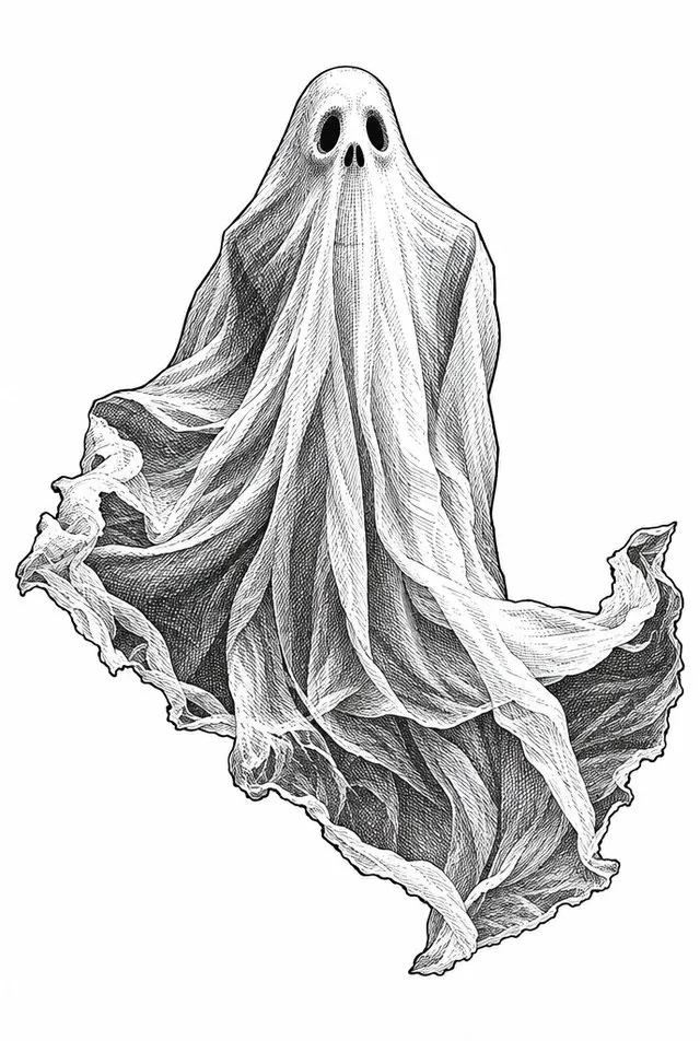 Vintage Ghost Drawing