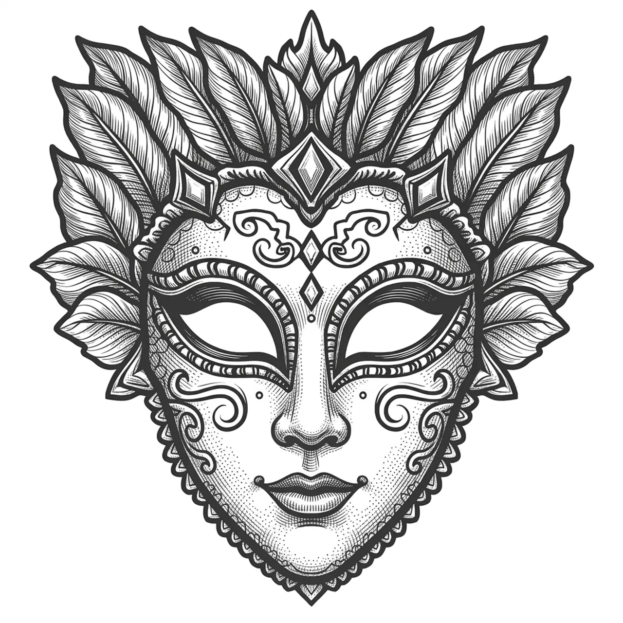 Laser cut and engrave Ornate Floral Mask