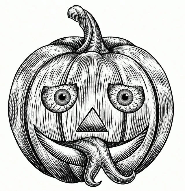 Eerie Pumpkin Face