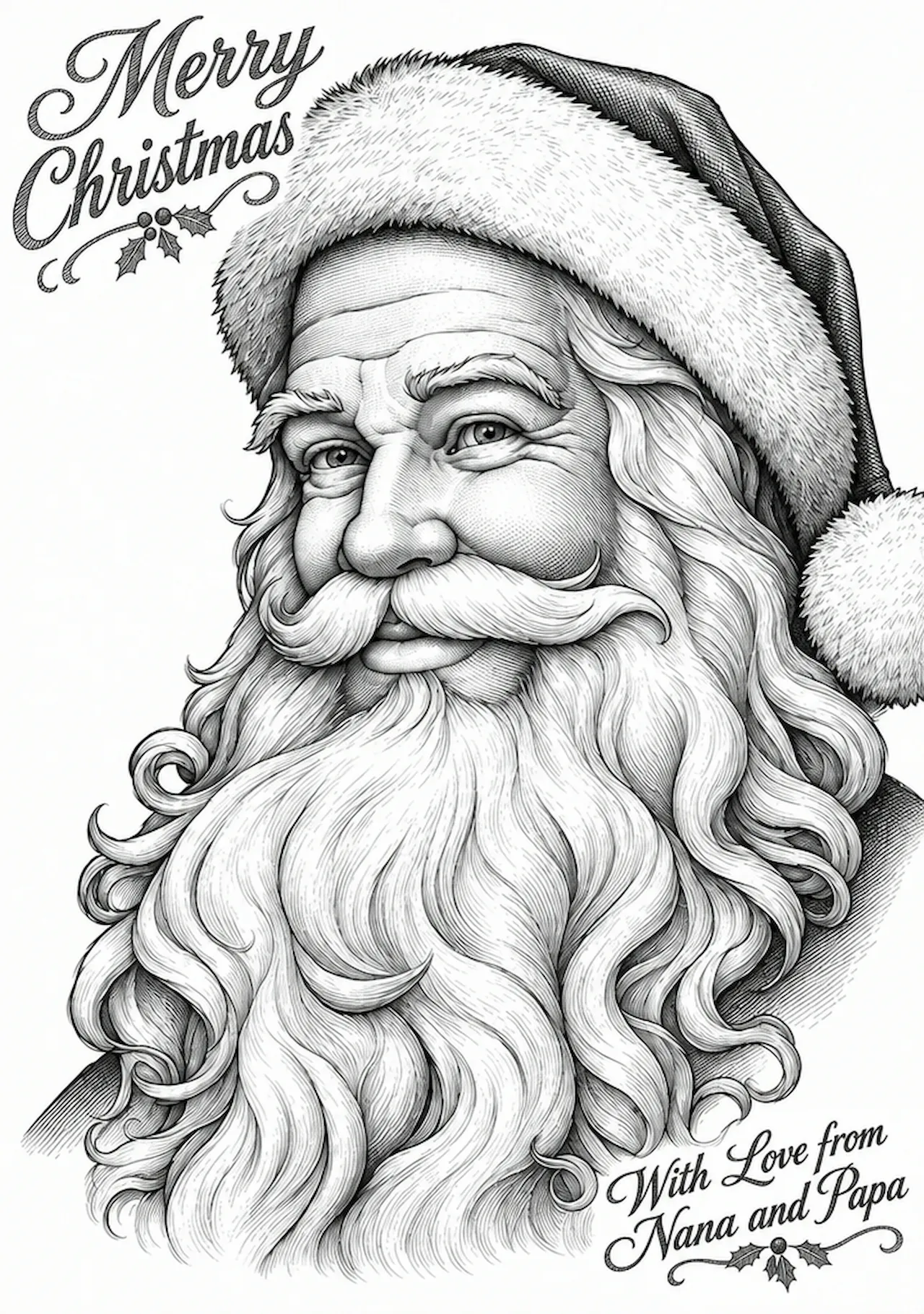 Laser cut and engrave Santa Christmas Greeting Christmas present tag