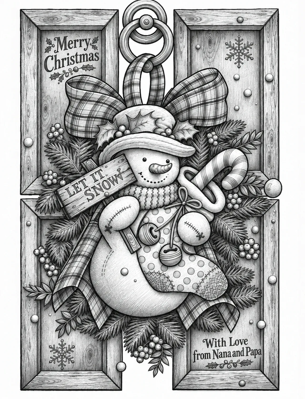 Laser cut and engrave Christmas Snowman Plaque Christmas present tag