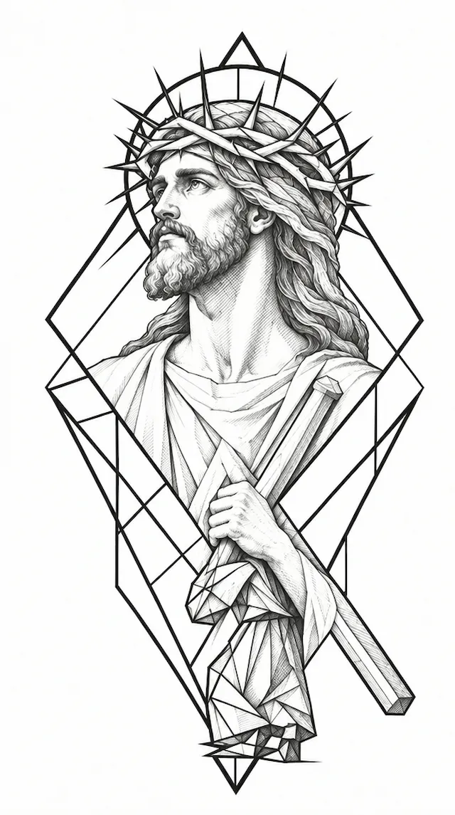 Geometric Christ Portrait