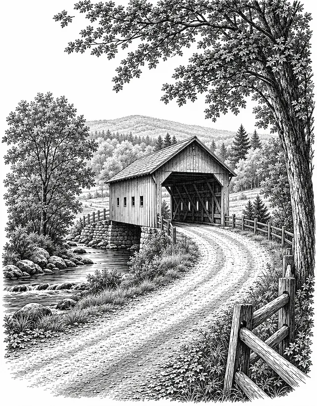 Covered Bridge Landscape