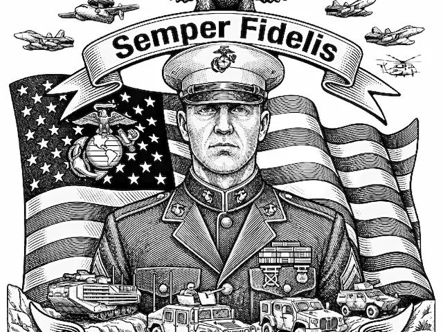 US Marine Veteran Eagle Emblem
