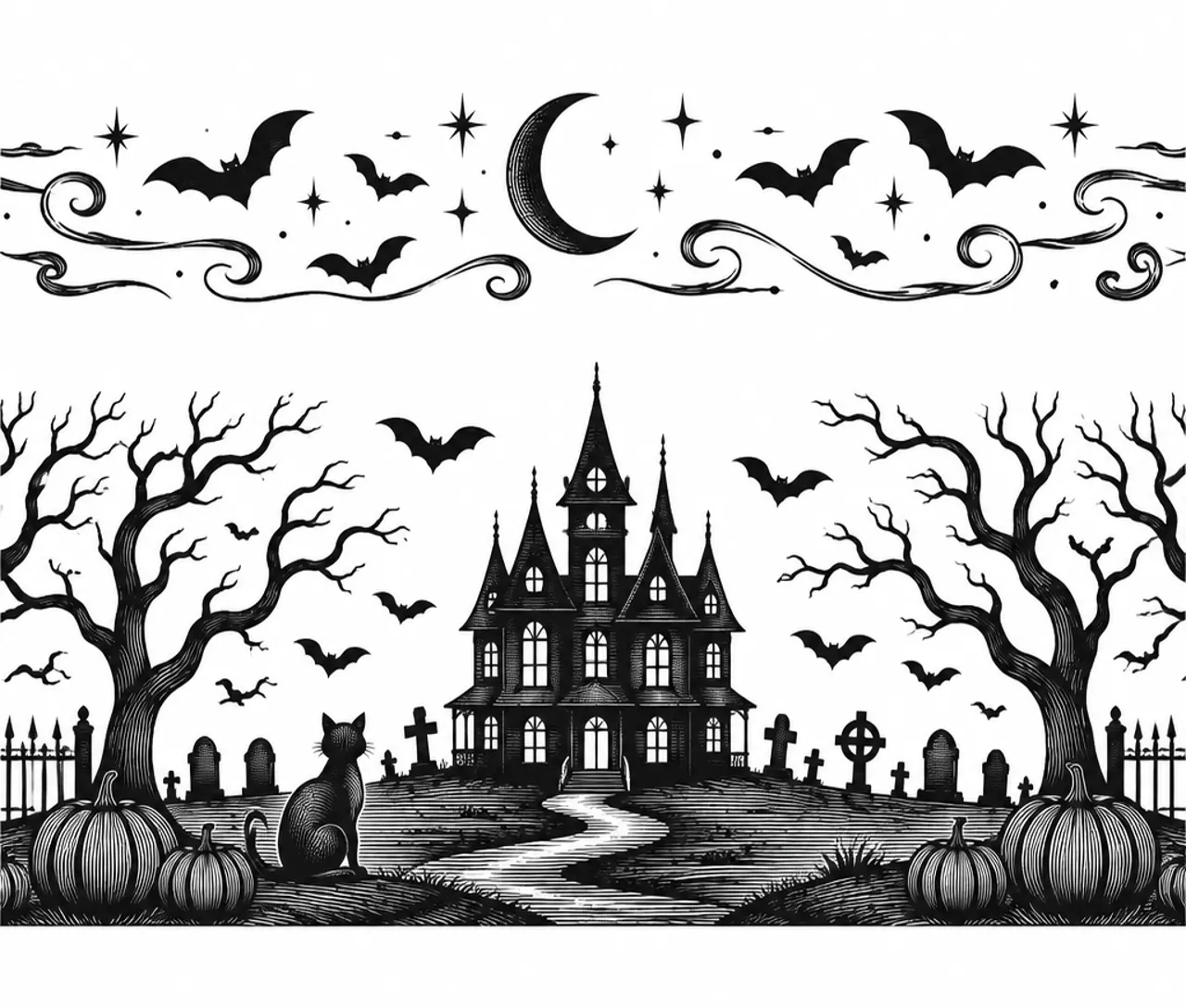 Laser cut and engrave Haunted Mansion Night