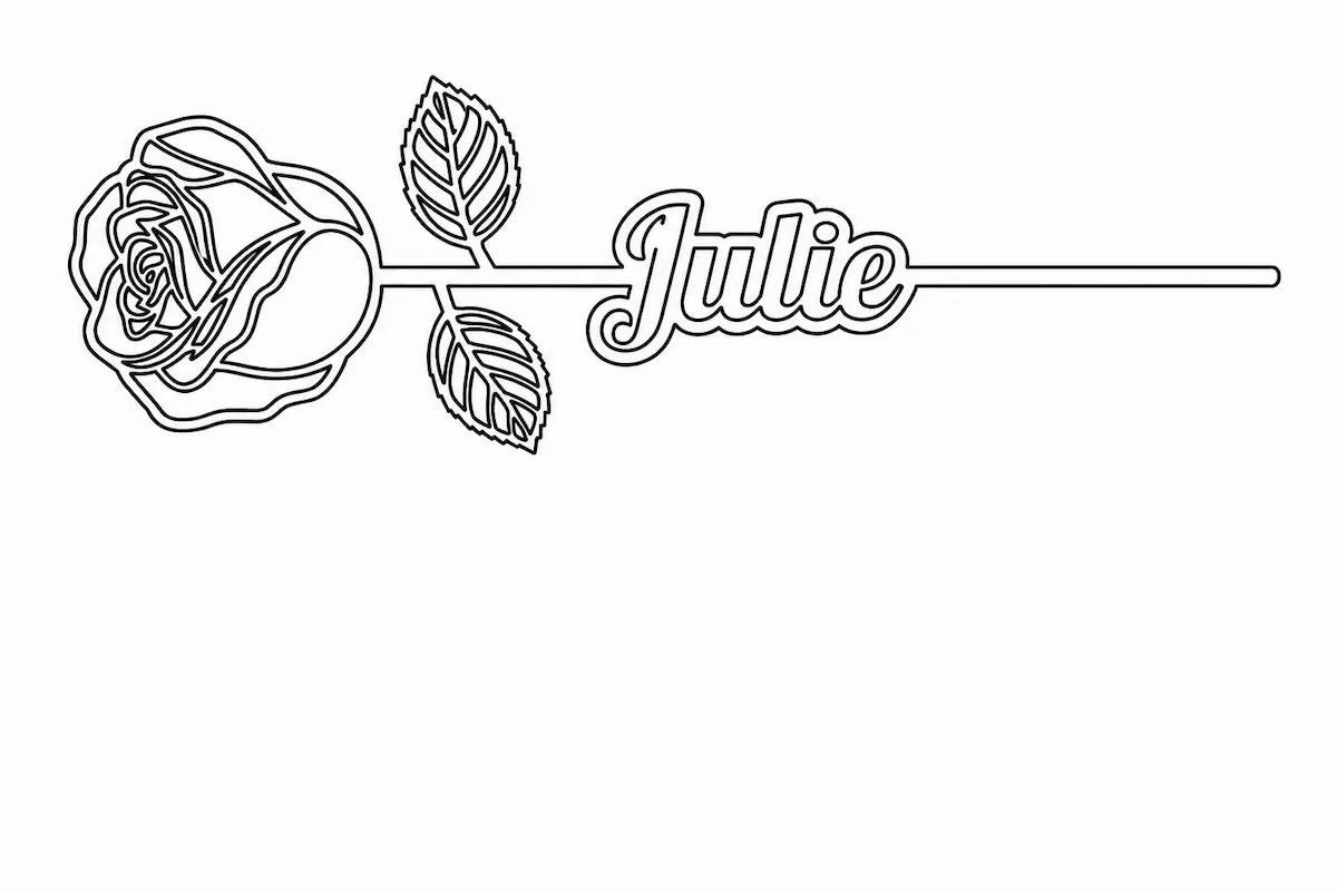 Laser cut and engrave Rose Julie Emblem