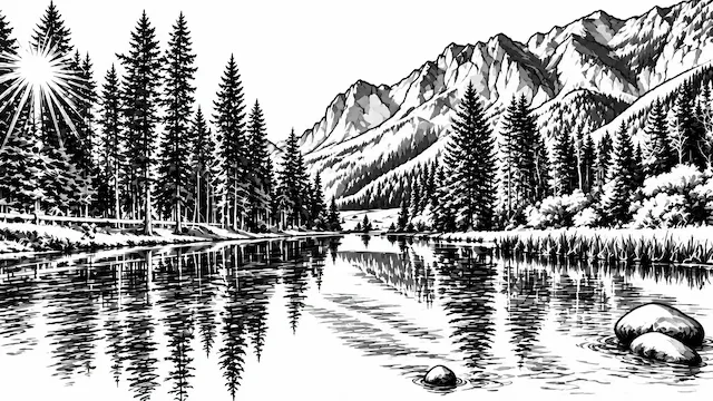Mountain Lake Landscape