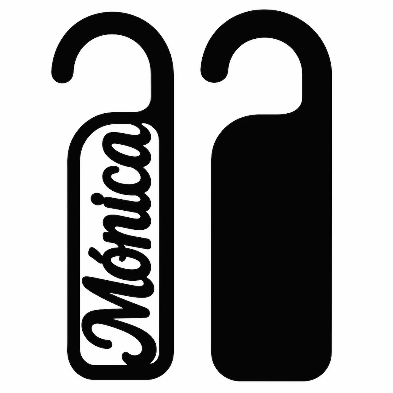 Laser cut and engrave Contorno de Colgador mónica
