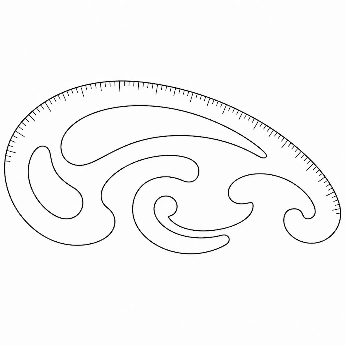 Laser cut and engrave French Curve Ruler