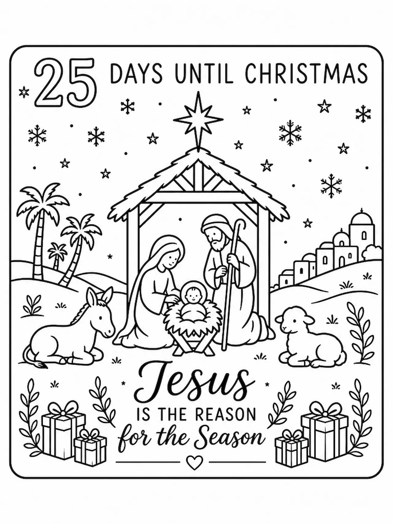 Laser cut and engrave Christmas Nativity Sign
