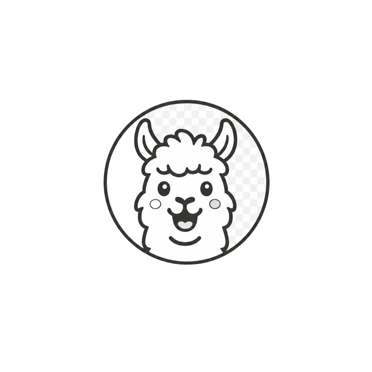 Laser cut and engrave Lama im Kreis