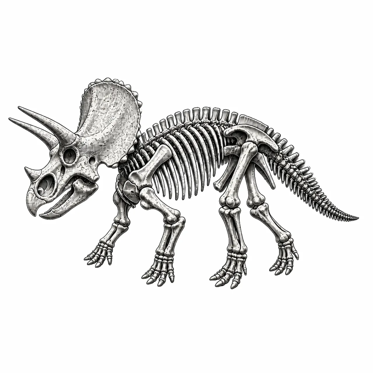 Laser cut and engrave Triceratops Skeleton