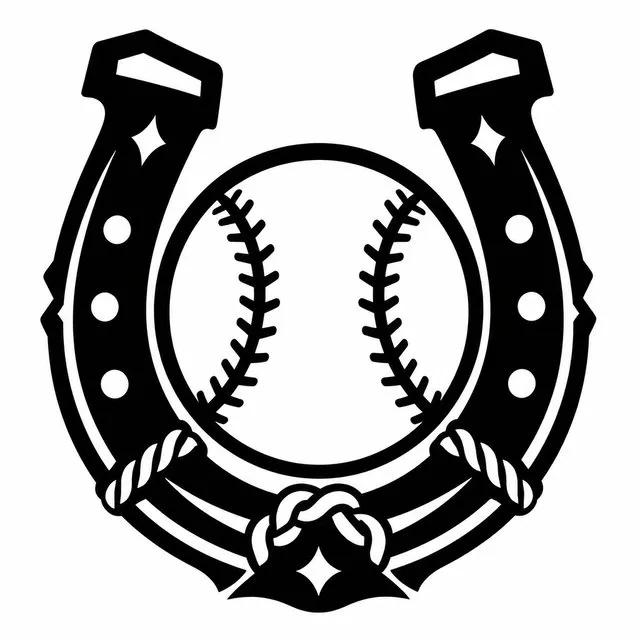 Baseball Horseshoe Emblem