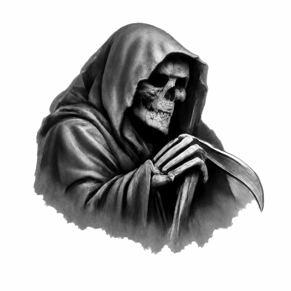 Laser cut and engrave Hooded Grim Reaper