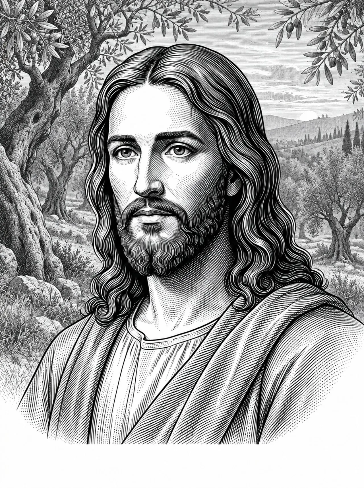 Laser cut and engrave Jesus in Olive Garden