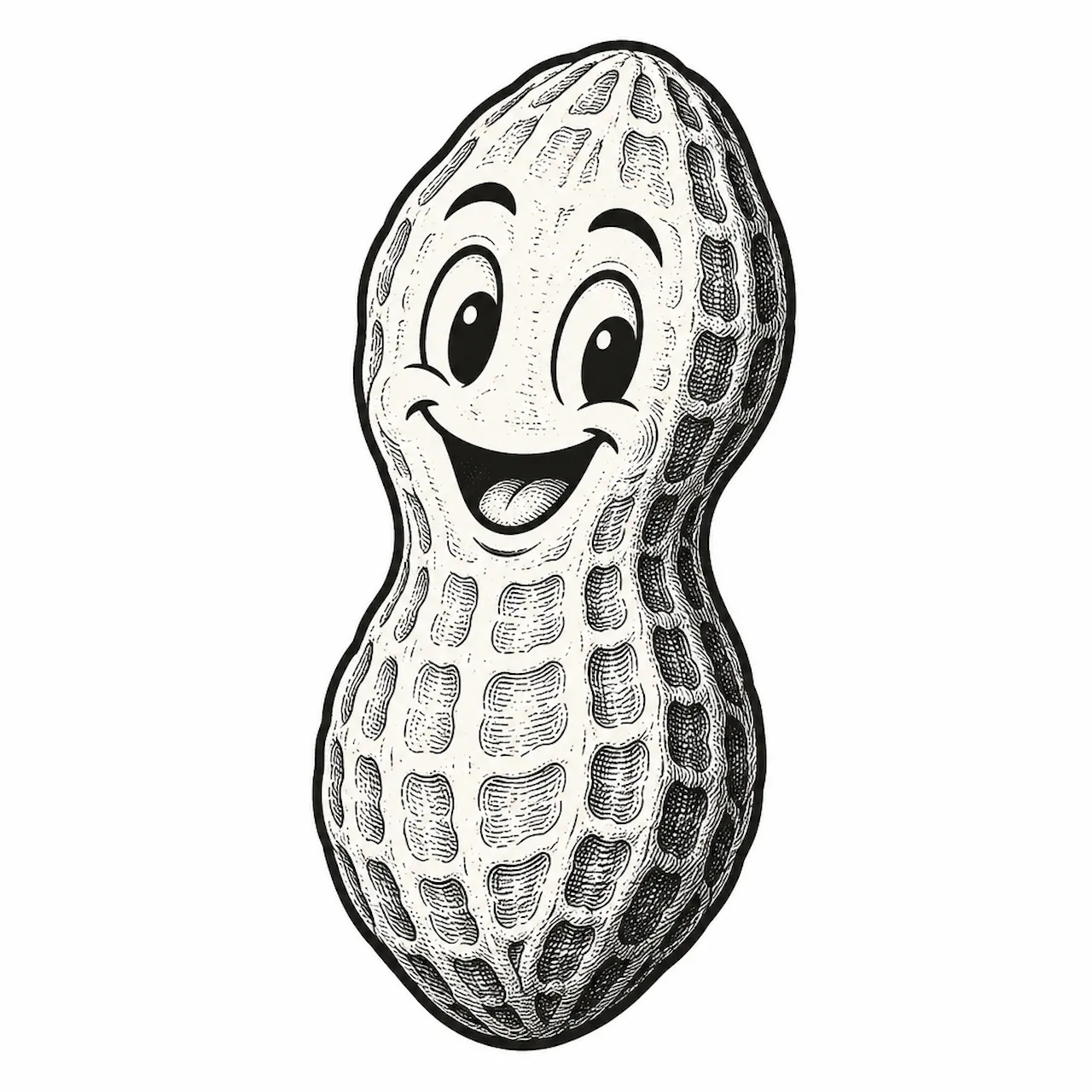 Laser cut and engrave Smiling Peanut