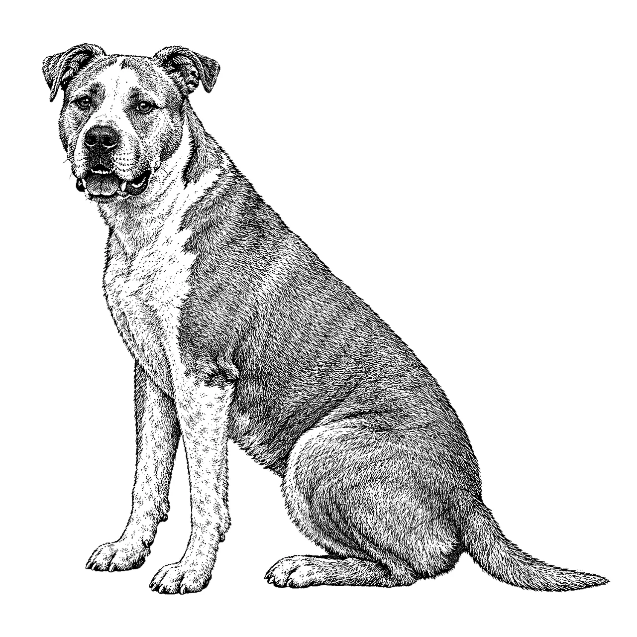 Laser cut and engrave Chien assis gravé