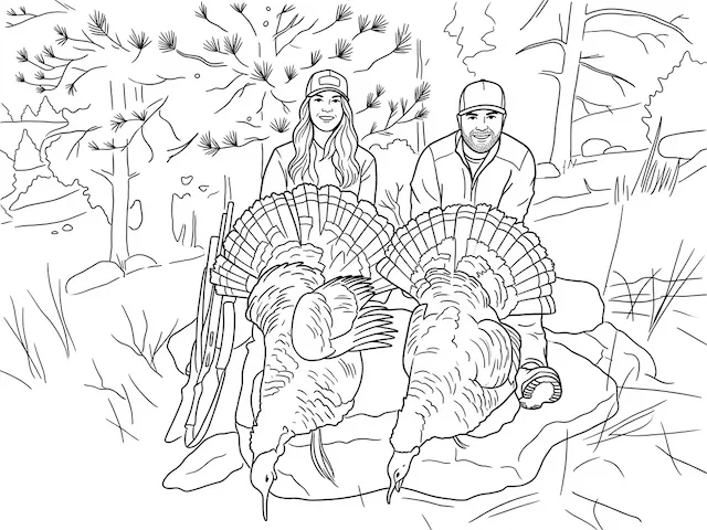 Turkey Hunting Scene